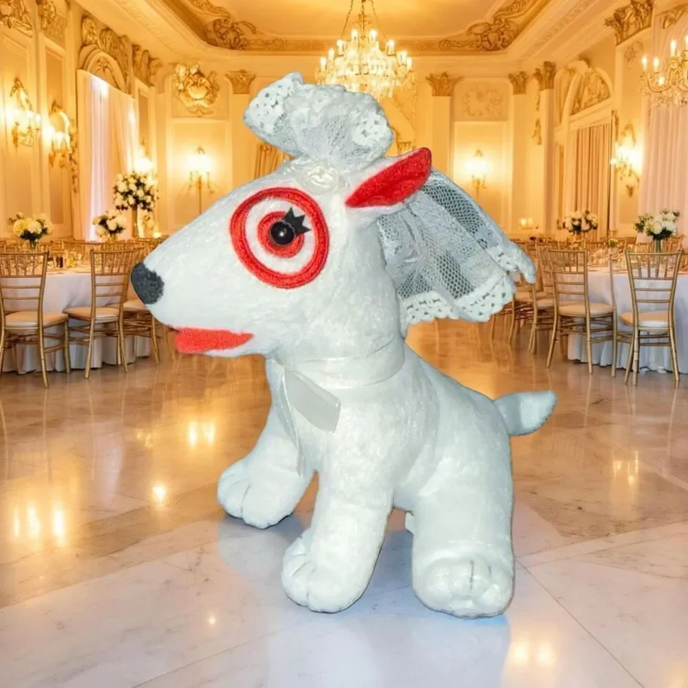 2007 Target Bullseye Wedding Bride Lace Veil Stuffed Animal Plush  P64